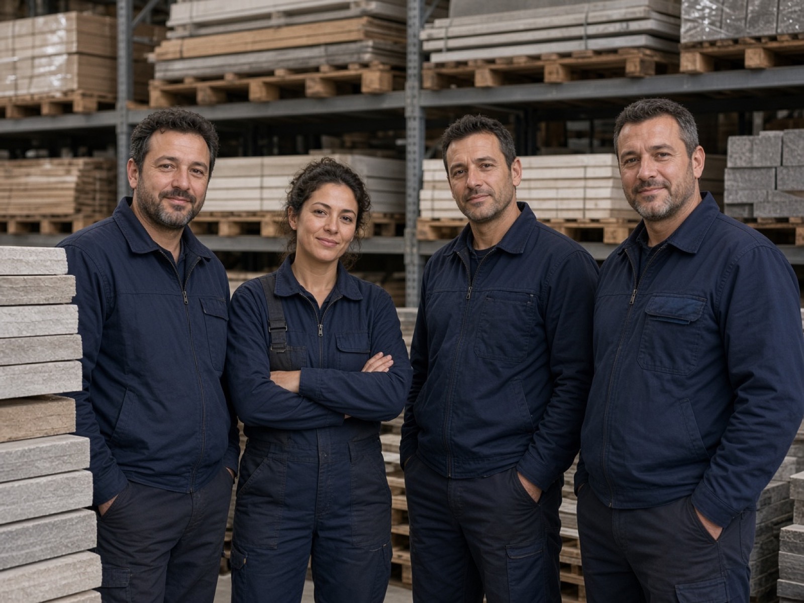 L'équipe devant la plateforme de Marseille